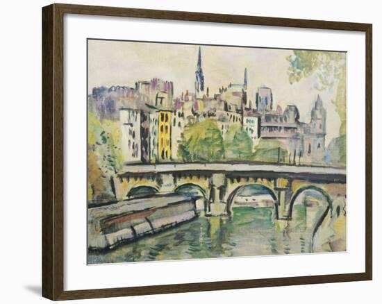 Le Pont Neuf, Paris-George Leslie Hunter-Framed Giclee Print