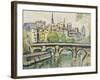 Le Pont Neuf, Paris-George Leslie Hunter-Framed Giclee Print