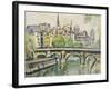 Le Pont Neuf, Paris-George Leslie Hunter-Framed Giclee Print