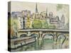 Le Pont Neuf, Paris-George Leslie Hunter-Stretched Canvas