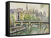 Le Pont Neuf, Paris-George Leslie Hunter-Framed Stretched Canvas