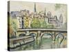 Le Pont Neuf, Paris-George Leslie Hunter-Stretched Canvas