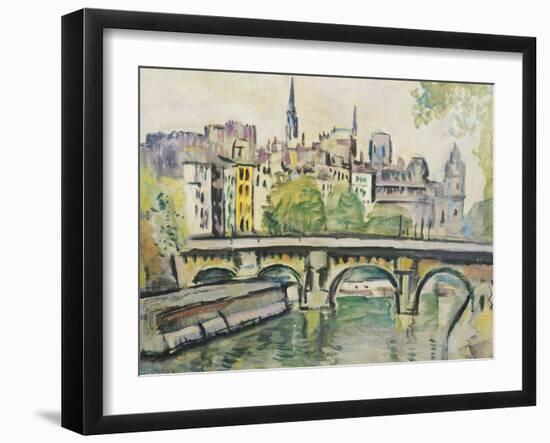 Le Pont Neuf, Paris-George Leslie Hunter-Framed Giclee Print