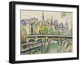 Le Pont Neuf, Paris-George Leslie Hunter-Framed Giclee Print