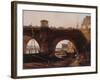 Le Pont Neuf, vu de la berge de la rive droite, vers 1830-null-Framed Giclee Print