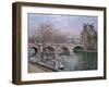 Le Pont Royal and Pavillon De Flore-Camille Pissarro-Framed Giclee Print