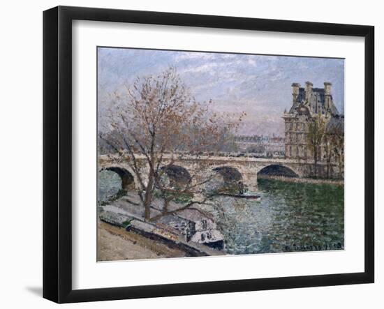 Le Pont Royal and Pavillon De Flore-Camille Pissarro-Framed Giclee Print