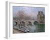 Le Pont Royal and Pavillon De Flore-Camille Pissarro-Framed Giclee Print