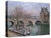 Le Pont Royal and Pavillon De Flore-Camille Pissarro-Stretched Canvas