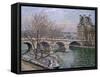 Le pont Royal et le pavillon de Flore-Camille Pissarro-Framed Stretched Canvas