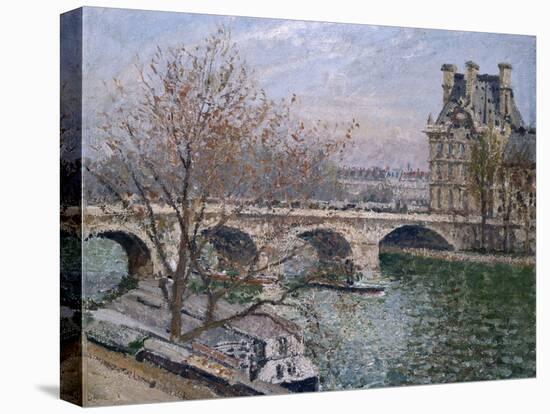 Le pont Royal et le pavillon de Flore-Camille Pissarro-Stretched Canvas