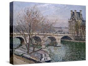 Le pont Royal et le pavillon de Flore-Camille Pissarro-Stretched Canvas