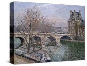 Le pont Royal et le pavillon de Flore-Camille Pissarro-Stretched Canvas