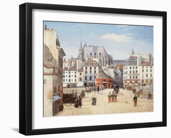 Le pont Saint-Michel et la Cité, vers 1830-null-Framed Giclee Print