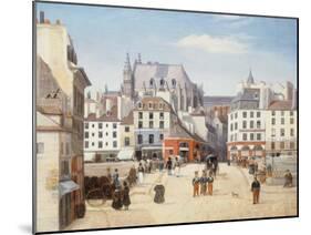 Le pont Saint-Michel et la Cité, vers 1830-null-Mounted Giclee Print