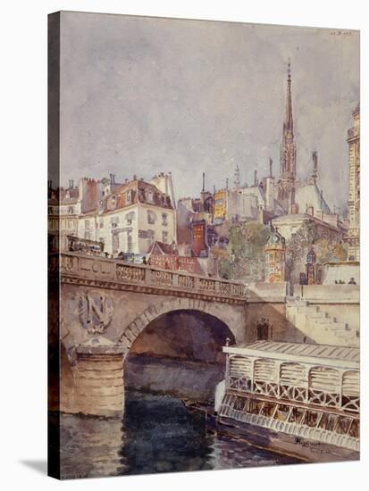 Le pont Saint-Michel. Paris (VIème arr.), 1801-1900-François Max Bugnicourt-Stretched Canvas