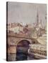 Le pont Saint-Michel. Paris (VIème arr.), 1801-1900-François Max Bugnicourt-Stretched Canvas