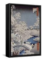 Le pont Taiko et la colline Yûshi à Meguro-Ando Hiroshige-Framed Stretched Canvas