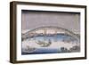 Le pont Tenma dans la province de Settsu-Katsushika Hokusai-Framed Giclee Print