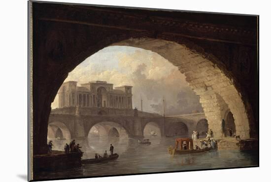 Le pont triomphal-Hubert Robert-Mounted Giclee Print