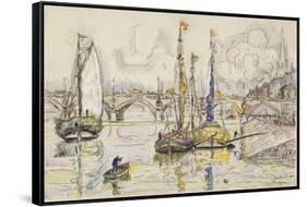 Le port de Bordeaux-Paul Signac-Framed Stretched Canvas