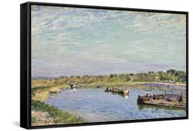 Le Port De Saint Mammes, Le Matin, 1885-Alfred Sisley-Framed Stretched Canvas