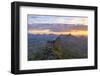 Le Pouce mountain during the African sunset, Moka Range, Port Louis, Mauritius-Roberto Moiola-Framed Photographic Print