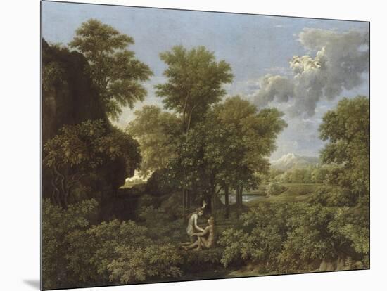 Le Printemps ou le Paradis terrestre-Nicolas Poussin-Mounted Giclee Print