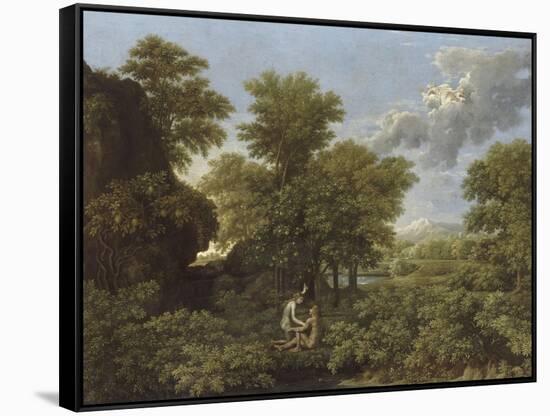 Le Printemps ou le Paradis terrestre-Nicolas Poussin-Framed Stretched Canvas