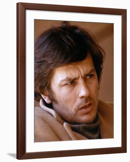 Le professeur by VALERIO ZURLINI and ENRICO MEDIOL with Alain Delon, 1972 (photo)-null-Framed Photo