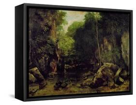 Le Puits-Noir, Doubs-Gustave Courbet-Framed Stretched Canvas