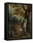 Le Puma, dit aussi Lionne guettant une proie-Eugene Delacroix-Framed Stretched Canvas