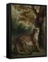 Le Puma, dit aussi Lionne guettant une proie-Eugene Delacroix-Framed Stretched Canvas