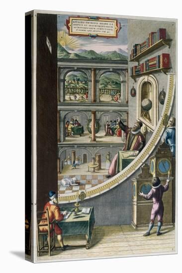 Le Quadran Mural, Tycho Brahe with Astronomical Instruments, c.1587-Joan Blaeu-Stretched Canvas
