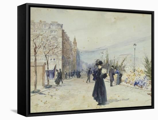 Le Quai aux fleurs-null-Framed Stretched Canvas