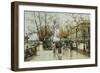Le Quai De Louvre, Paris-Eugene Galien-Laloue-Framed Giclee Print