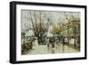 Le Quai De Louvre, Paris-Eugene Galien-Laloue-Framed Giclee Print