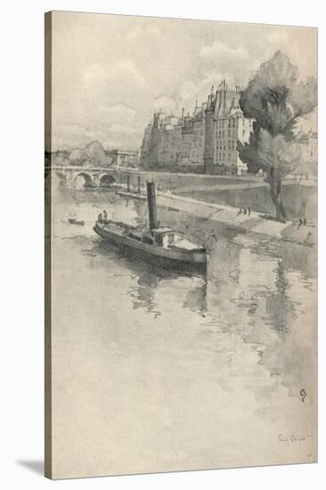 Le Quai Des Orfevres, 1915-Eugene Bejot-Stretched Canvas