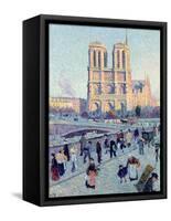 Le Quai St. Michel and Notre Dame, 1901-Maximilien Luce-Framed Stretched Canvas