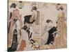 Le quartier de Nakasu-Torii Kiyonaga-Stretched Canvas