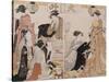 Le quartier de Nakasu-Torii Kiyonaga-Stretched Canvas