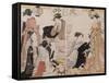 Le quartier de Nakasu-Torii Kiyonaga-Framed Stretched Canvas