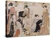 Le quartier de Nakasu-Torii Kiyonaga-Stretched Canvas