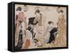 Le quartier de Nakasu-Torii Kiyonaga-Framed Stretched Canvas