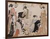 Le quartier de Nakasu-Torii Kiyonaga-Framed Giclee Print