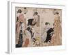 Le quartier de Nakasu-Torii Kiyonaga-Framed Giclee Print