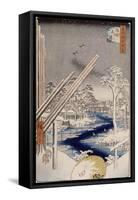 Le quartier des charpentiers à Fukagawa-Ando Hiroshige-Framed Stretched Canvas