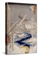 Le quartier des charpentiers à Fukagawa-Ando Hiroshige-Stretched Canvas