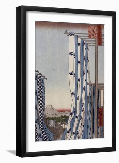 Le quartier des teinturiers à Kanda-Ando Hiroshige-Framed Giclee Print