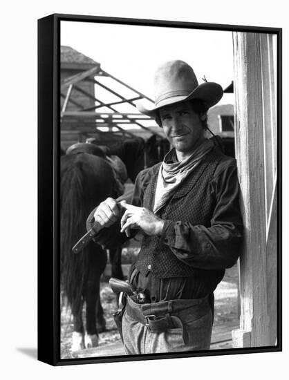 Le Rabbin au Far West THE FRISCO KID by Robert Aldrich with Harrison Ford, 1979 (b/w photo)-null-Framed Stretched Canvas